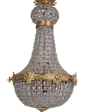Candelabru Rococo din alama cu cristale