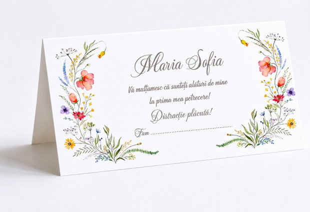 Plicuri bani botez fetițe- model floral
