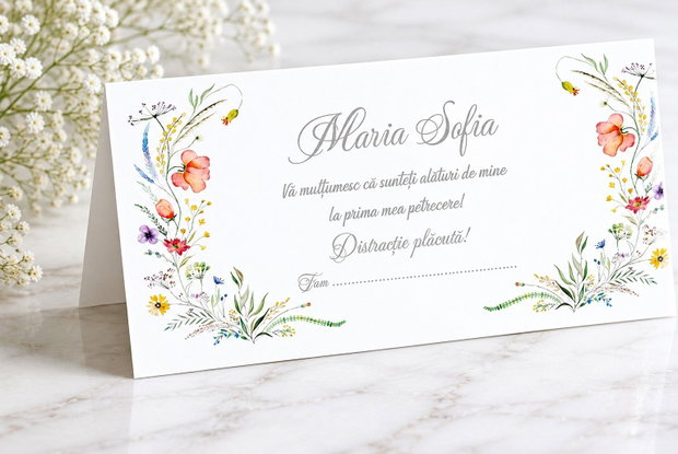 Plicuri bani botez fetițe- model floral