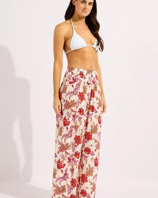 Seafolly pantaloni de plajă pentru femei Shirred Waist Wrap