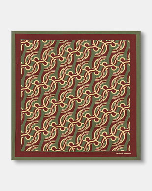 Drôle de Monsieur neckerchief pentru bărbați de mătase Chain Link Monogram