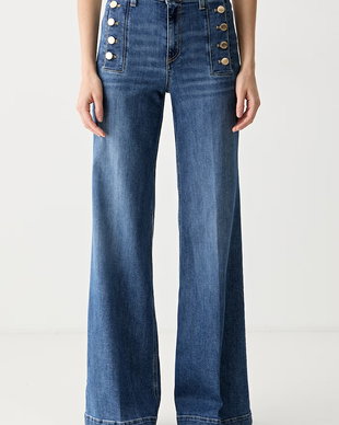 ViCOLO blugi wide leg pentru femei