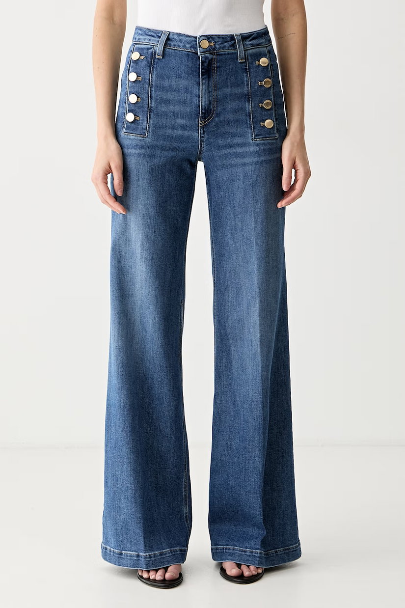 ViCOLO blugi wide leg pentru femei