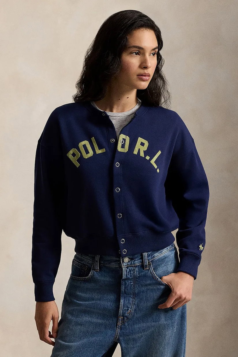 Polo Ralph Lauren hanorac cu fermoar pentru femei cu bumbac