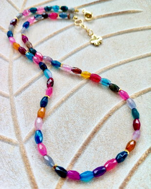 Colier CHOKER agate colorate