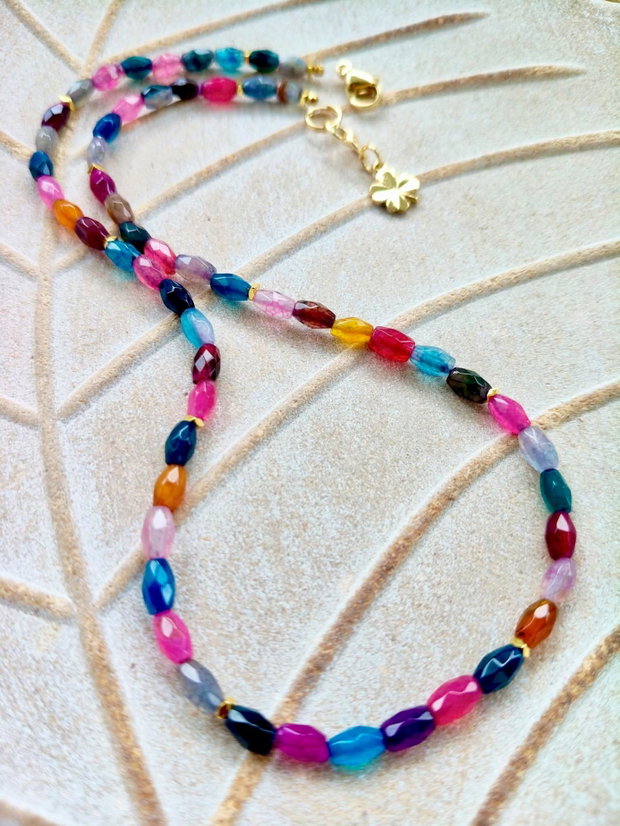 Colier CHOKER agate colorate