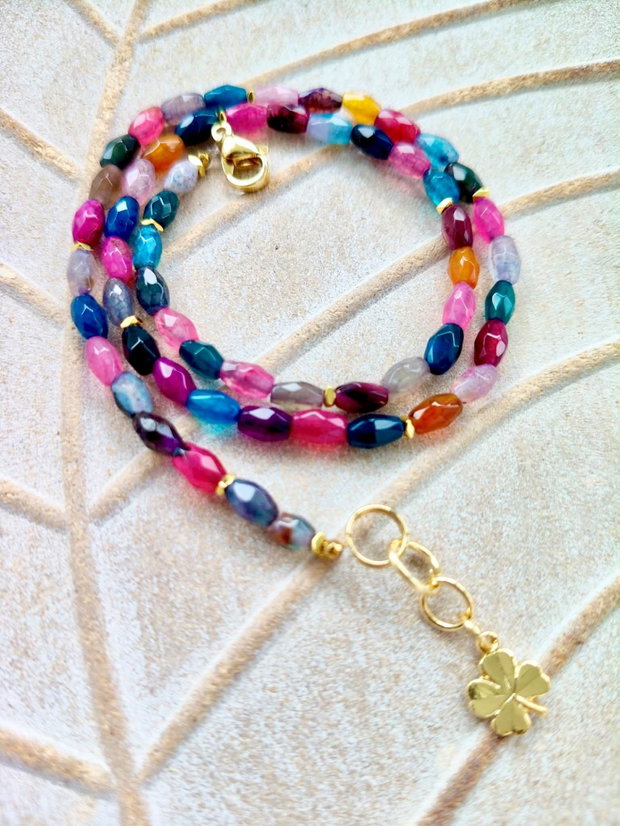 Colier CHOKER agate colorate
