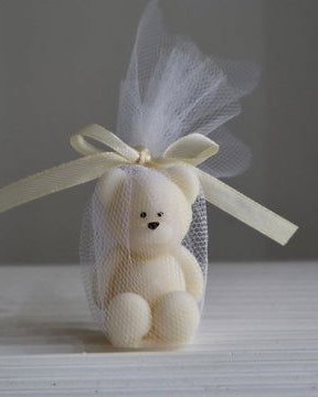 Mărturii botez cu ursuleț  lumânări handmade personalizabile