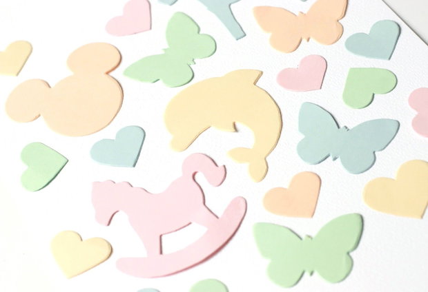 Set 100buc calut, delfin, fluturas, mickey - carton color - Maxi Confetti