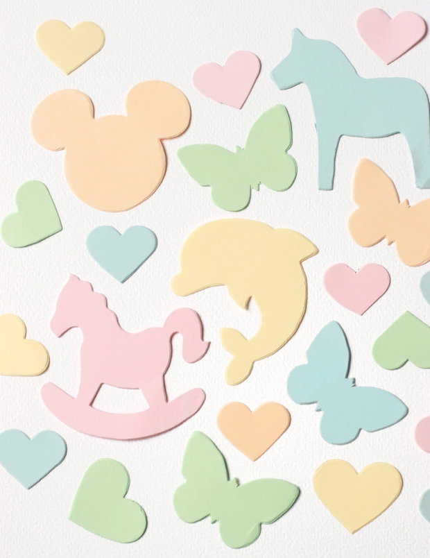 Set 100buc calut, delfin, fluturas, mickey - carton color - Maxi Confetti