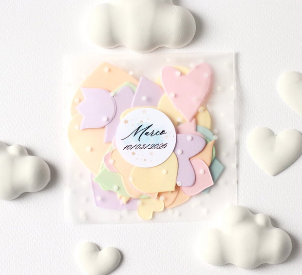 Set 10buc pungute confetti - forma inima si flori