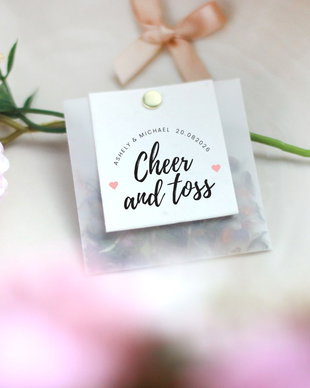 Set 10buc pungute confetti cu seminte si petale de flori [ cartolina personalizabila ]