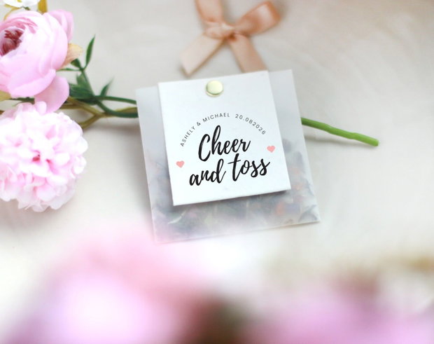 Set 10buc pungute confetti cu seminte si petale de flori [ cartolina personalizabila ]