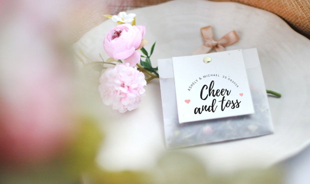 Set 10buc pungute confetti cu seminte si petale de flori [ cartolina personalizabila ]