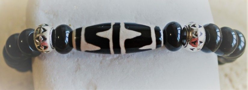 Bratara pe ata cu agata dzi /bratara barbateasca/bratara unisex/bratara talisman/prosperitate
