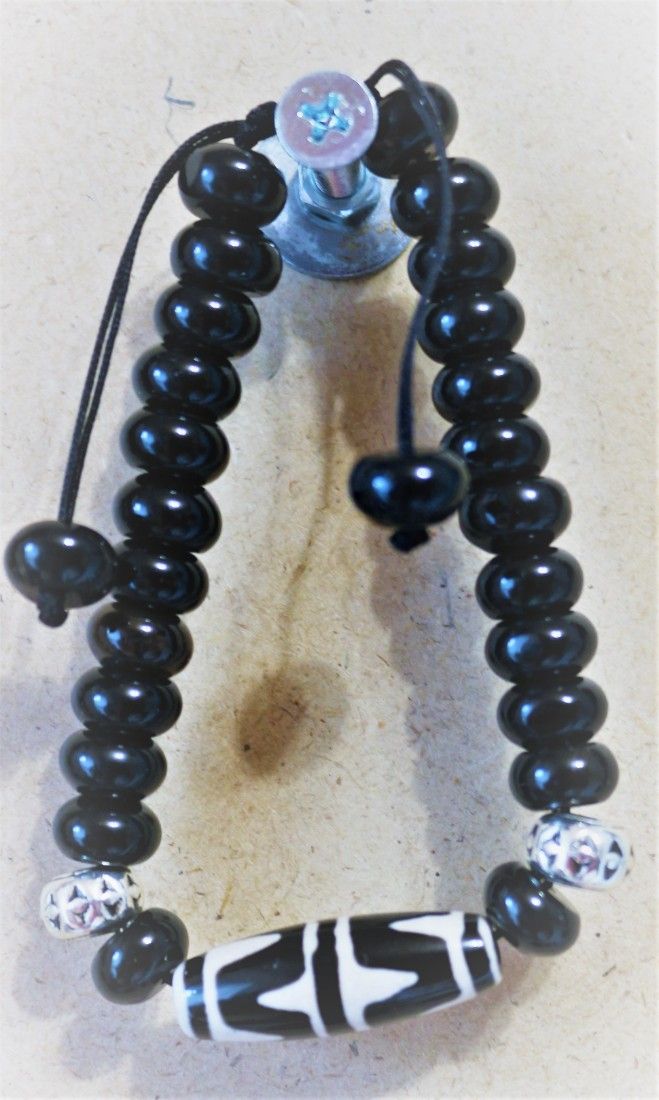 Bratara pe ata cu agata dzi /bratara barbateasca/bratara unisex/bratara talisman/prosperitate