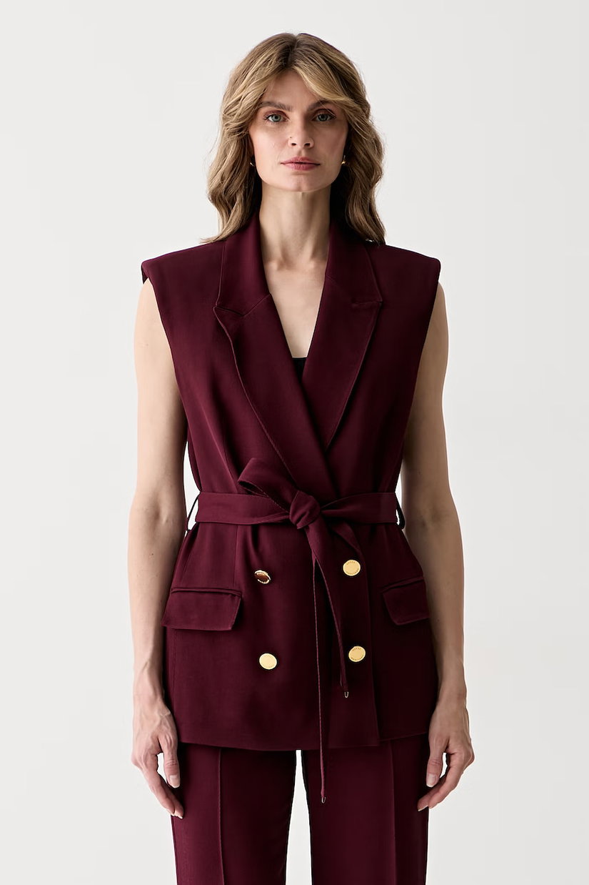 Marciano by Guess vestă cu două rânduri de nasturi pentru femei cu vâscoză RASHIDA