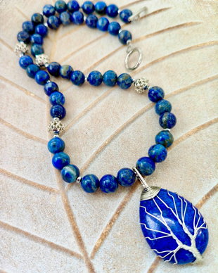 Colier copacul vietii lapis lazuli