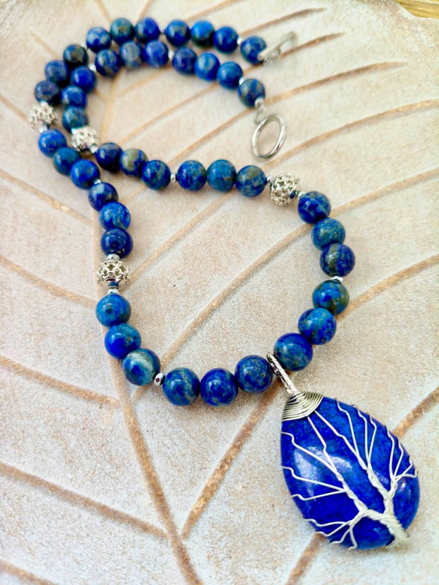 Colier copacul vietii lapis lazuli