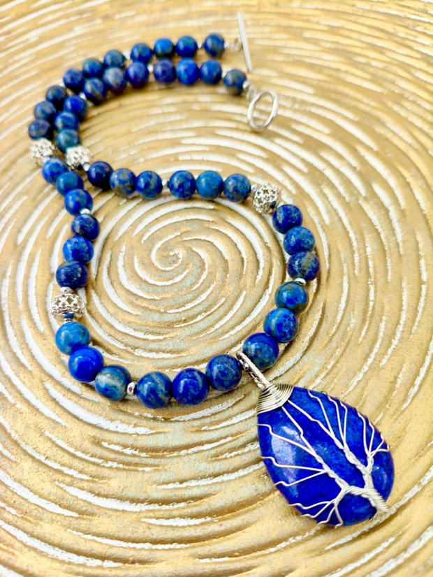 Colier copacul vietii lapis lazuli