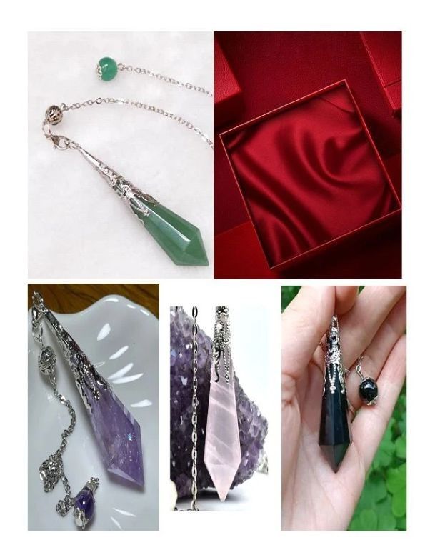 Kit Complet Radiestezie: 4 Plăci Divinație + 4 Penduluri Cristale Naturale