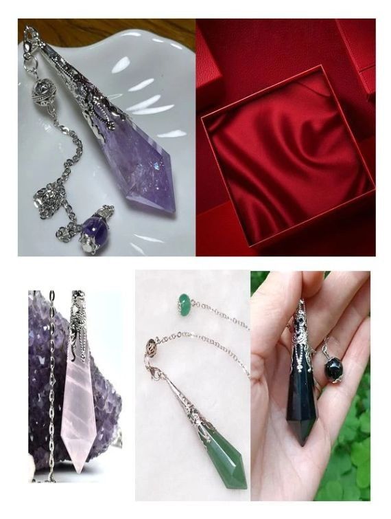 Kit Complet Radiestezie: 4 Plăci Divinație + 4 Penduluri Cristale Naturale