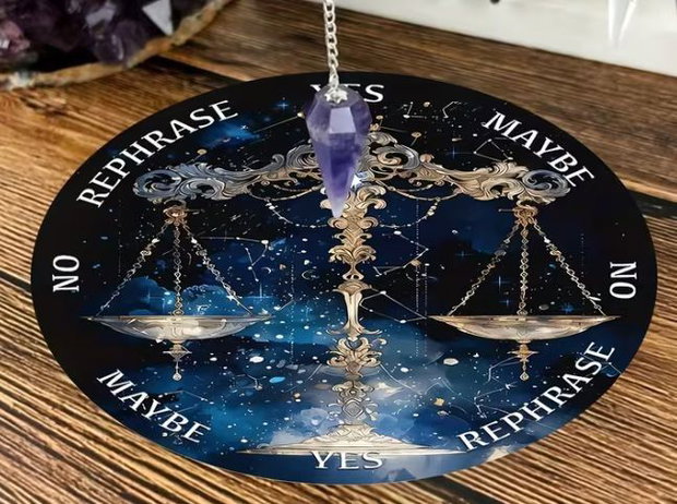 Kit Complet Radiestezie: 4 Plăci Divinație 18cm + 4 Penduluri Cristale Naturale+un set de rune cadou