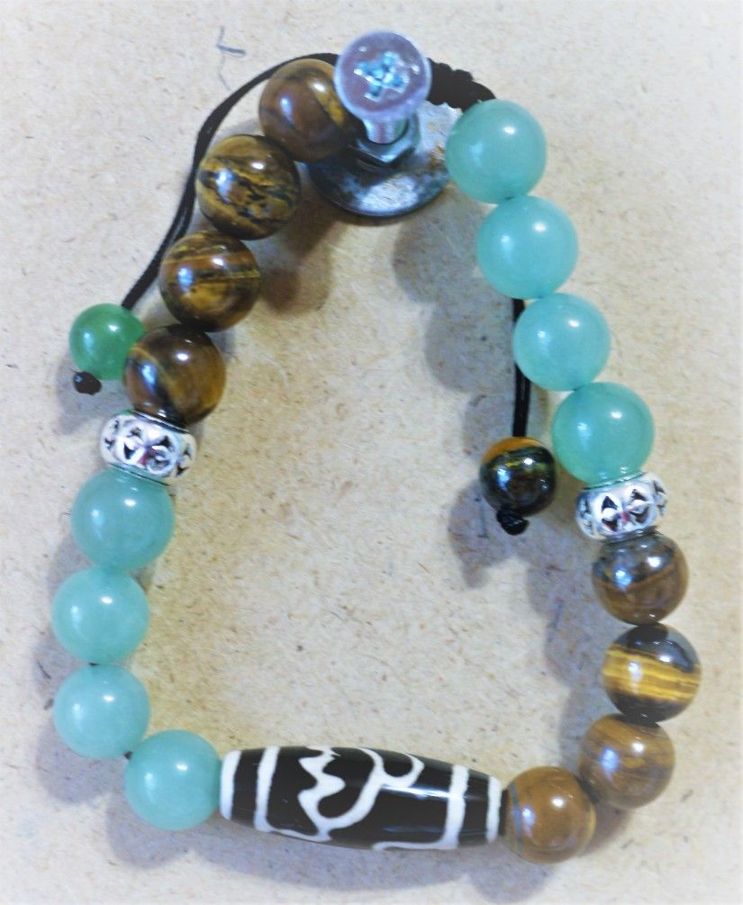 Bratara pe ata cu agata dzi /bratara barbateasca/bratara unisex/bratara talisman/prosperitate