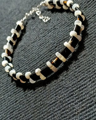 Bratara argint onix sidef boho chic trendy