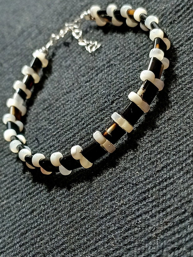 Bratara argint onix sidef boho chic trendy