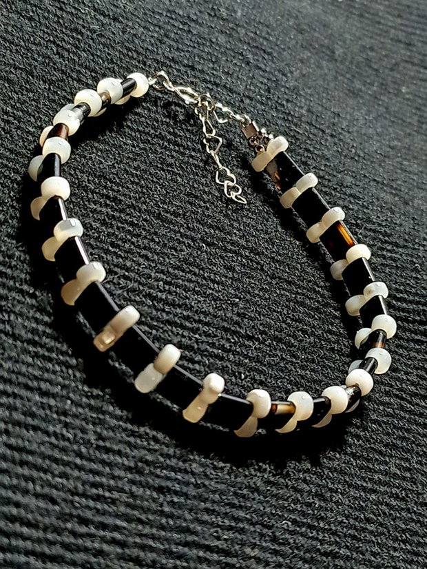 Bratara argint onix sidef boho chic trendy