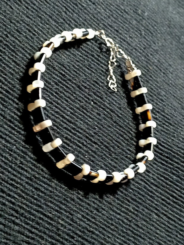 Bratara argint onix sidef boho chic trendy