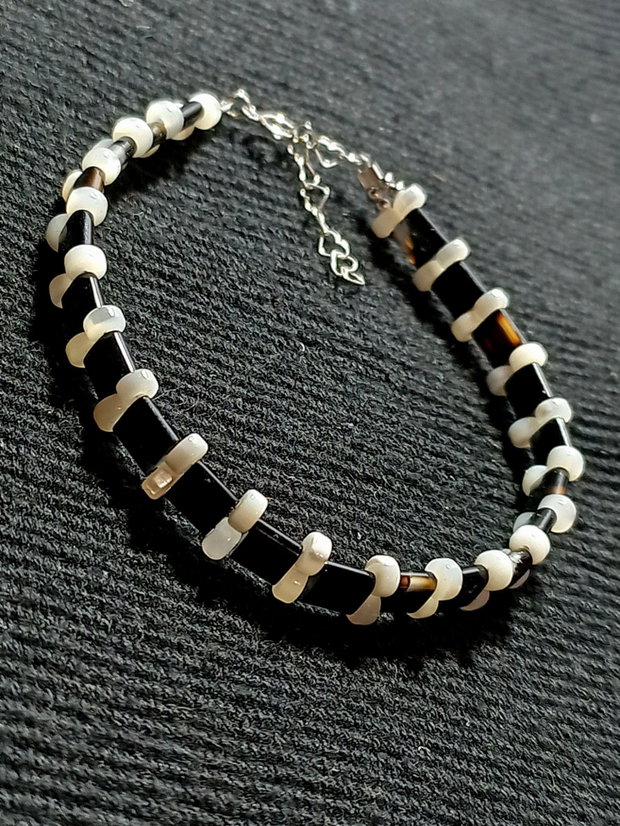 Bratara argint onix sidef boho chic trendy