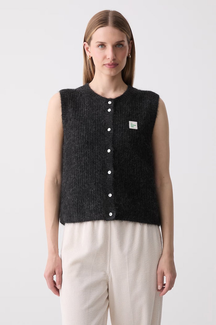 American Vintage vestă pentru femei cu amestec de lână