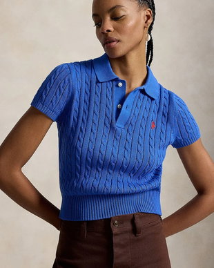 Polo Ralph Lauren pulover cu mânecă scurtă pentru femei din bumbac