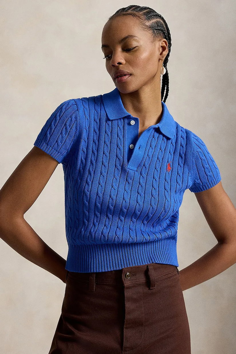 Polo Ralph Lauren pulover cu mânecă scurtă pentru femei din bumbac