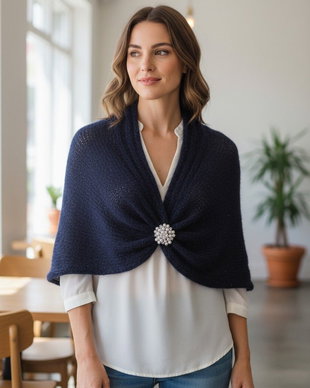 Șal  din Mohair și Mătase Bleumarin   Șal elegant pentru Nunți și Ocazii