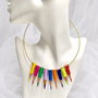 Colier creioane colorate - auriu 01295