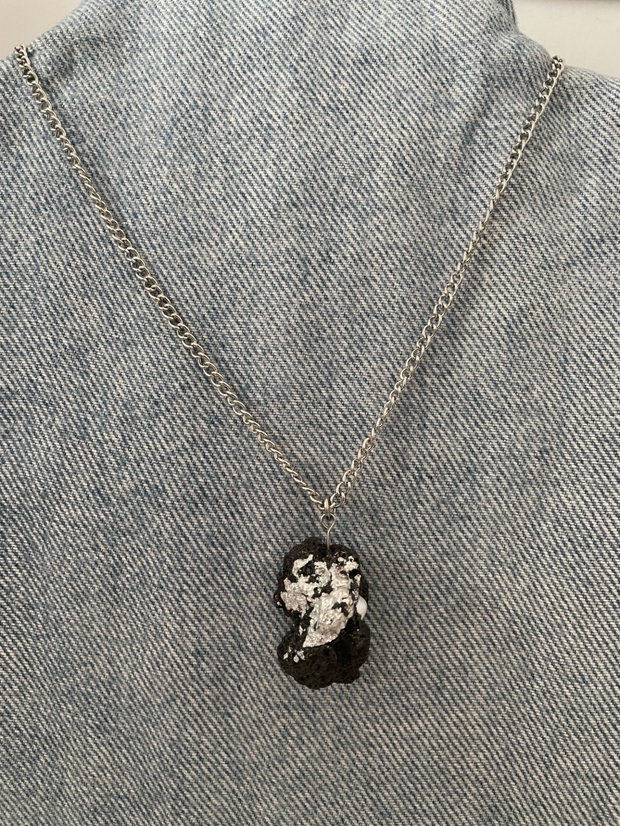 Handmade Colier lava rock si perla