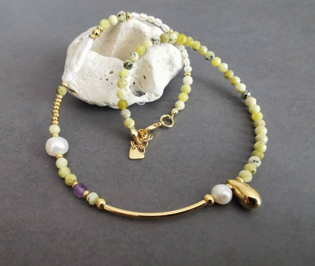 Set colier serpentin si perle de cultura CP52
