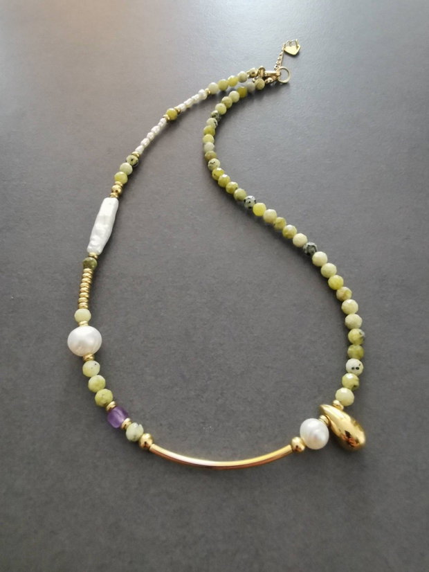 Set colier serpentin si perle de cultura CP52