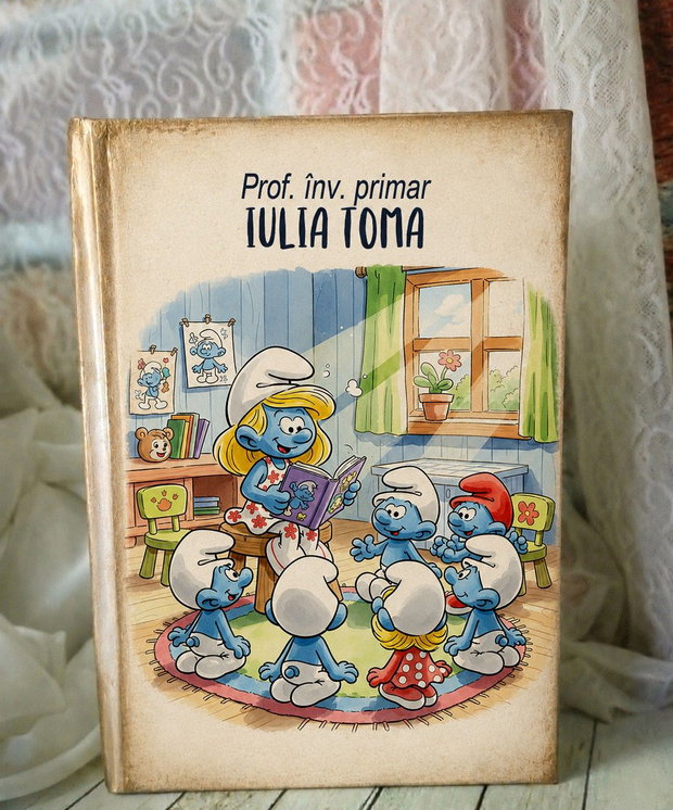Agenda personalizata pentru invatatoare, educatoare - tema strumfi