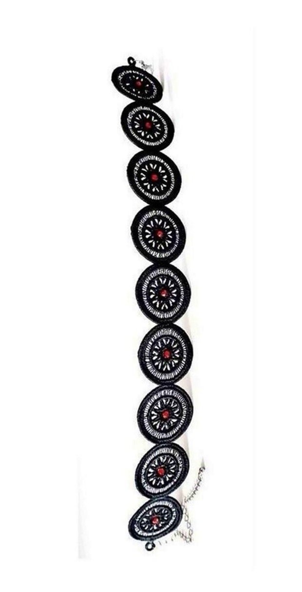 Colier Choker Negru cu Cristale