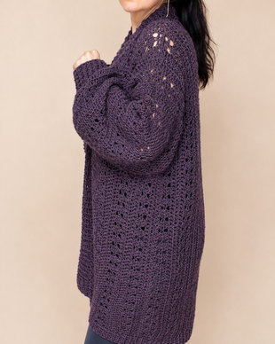 Cardigan Oversized Crochet Mocca