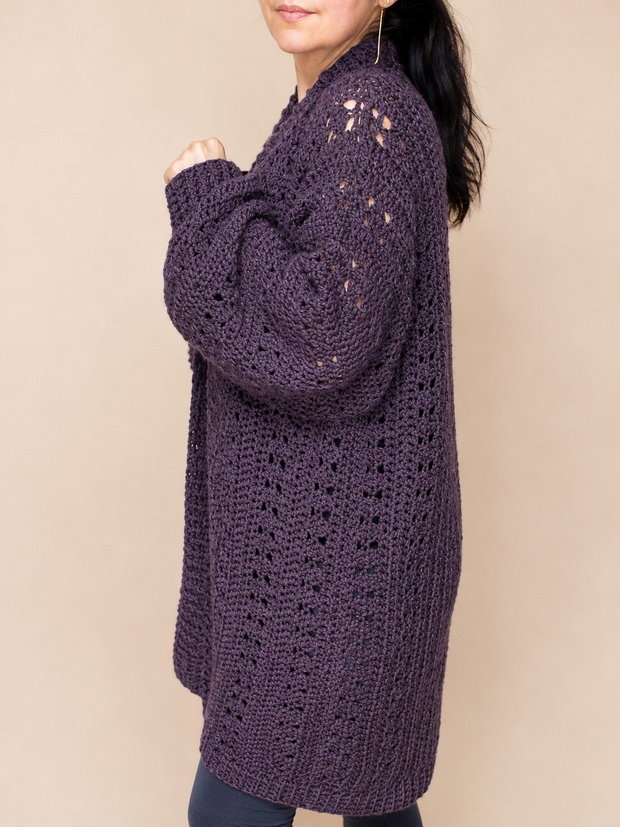 Cardigan Oversized Crochet Mocca