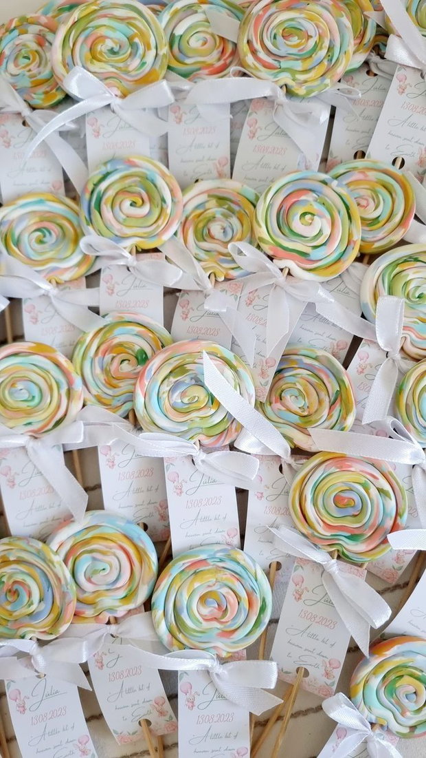 Mărturii acadea spirală colorate nuntă / botez