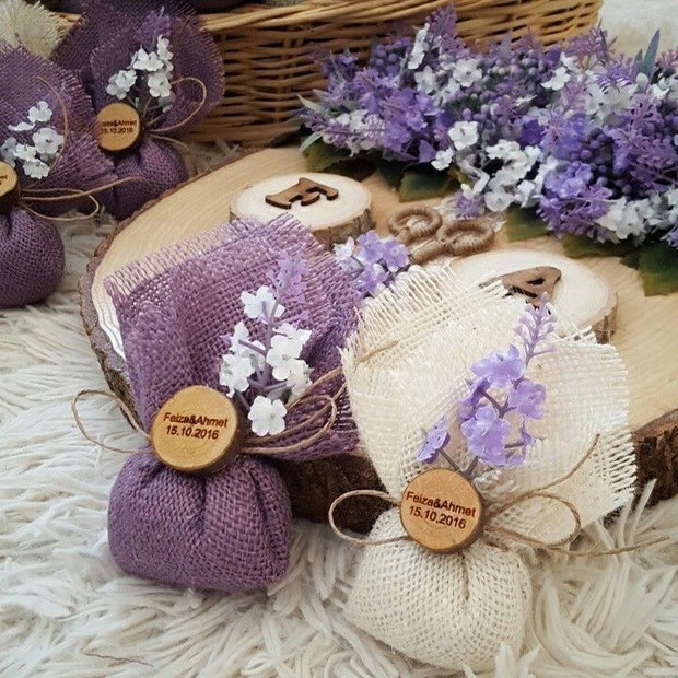 Mărturii nuntă săculeț cu lavandă naturală handmade, parfum delicat, cadou invitați nuntă și botez