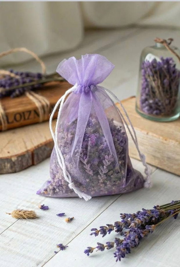 Mărturii nuntă săculeț cu lavandă naturală handmade, parfum delicat, cadou invitați nuntă și botez
