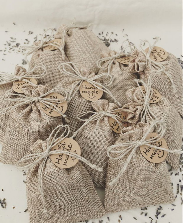 Mărturii nuntă săculeț cu lavandă naturală handmade, parfum delicat, cadou invitați nuntă și botez