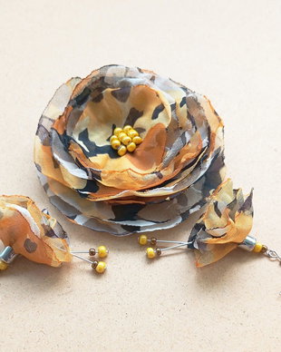 set floral galben ocru mix